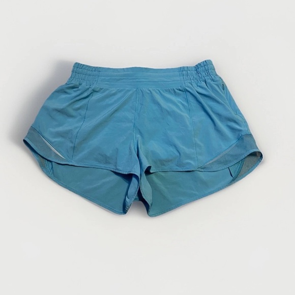 lululemon athletica Pants - Lululemon Polyester Hotty Hot High-rise Lined Shorts Size Ten Kayak Blue Women